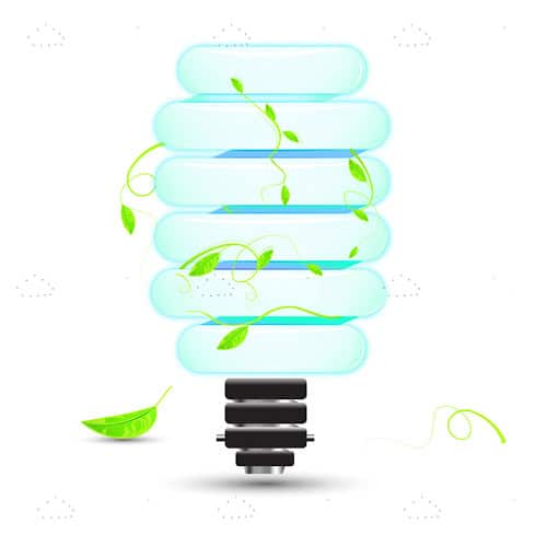 CFL Lightbulb with Green Climbing Plant